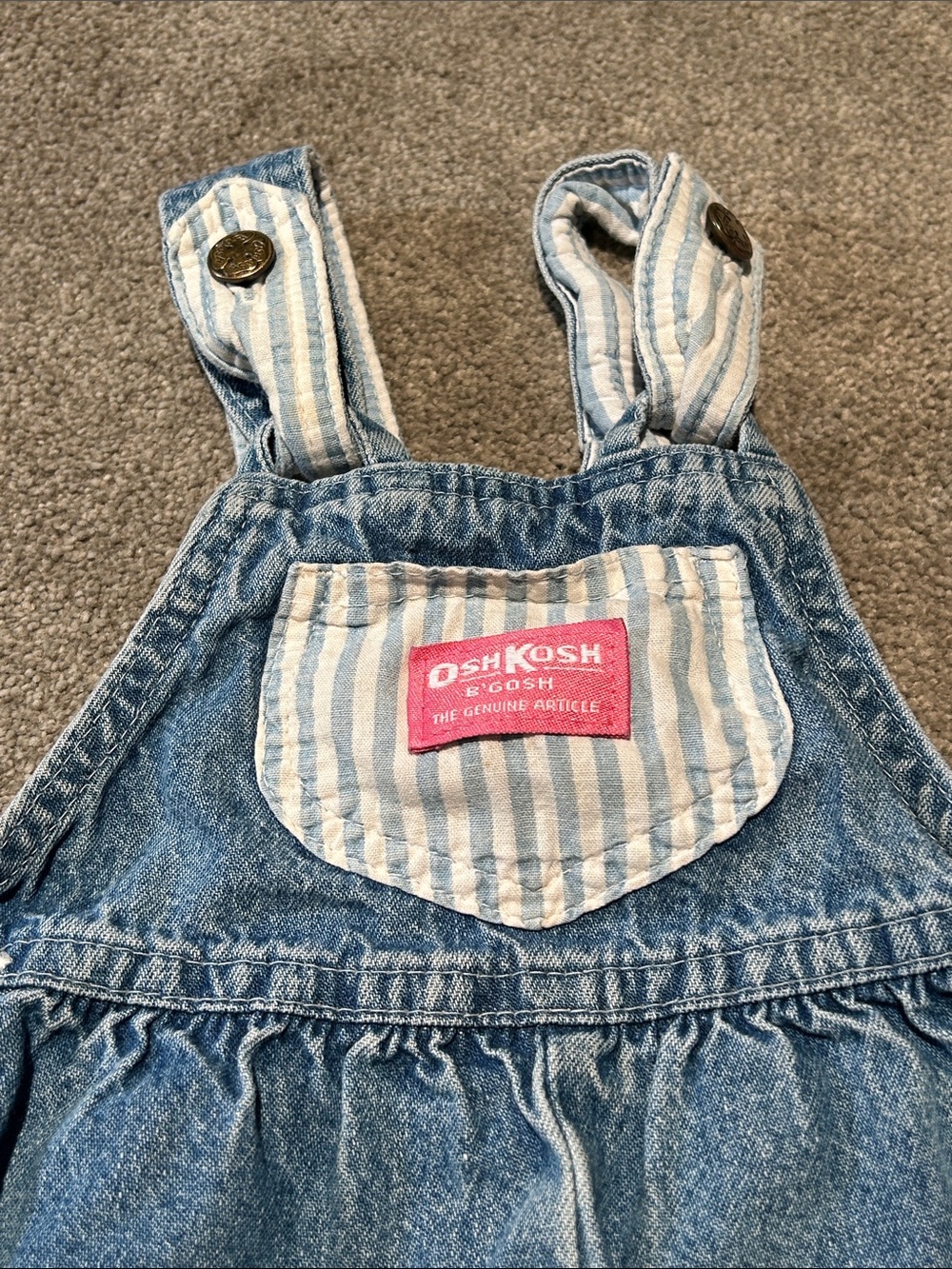 Vintage Blue Denim Kids Overalls - Picture 2 of 4